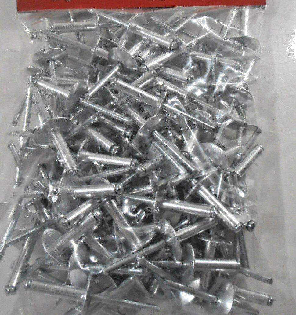 Rivets Large Flange 100 Pc. 3/16 X 3/4" Aluminum Head Steel Mandrel Pop Rivet