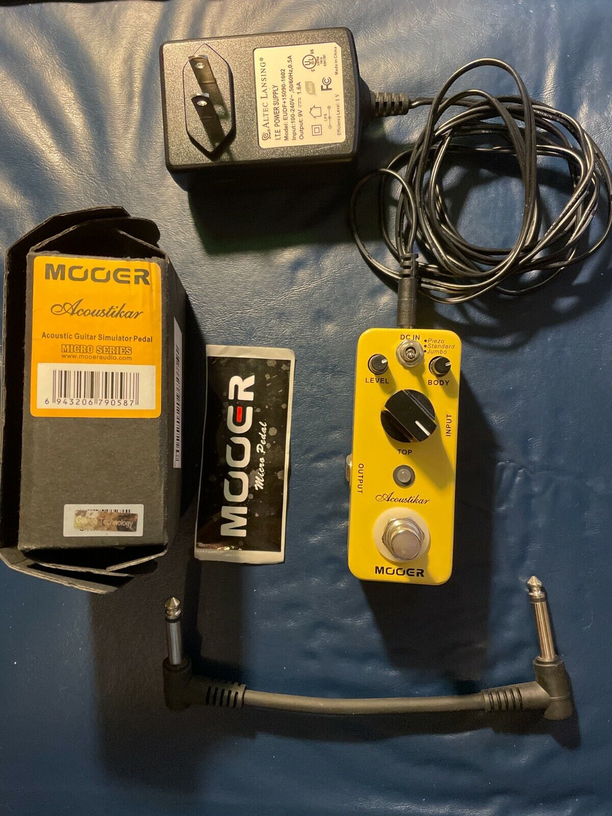 Mooer Mag1 Acoustikar Acoustic Guitar Simulator Pedal + 9v Power Supply [new]