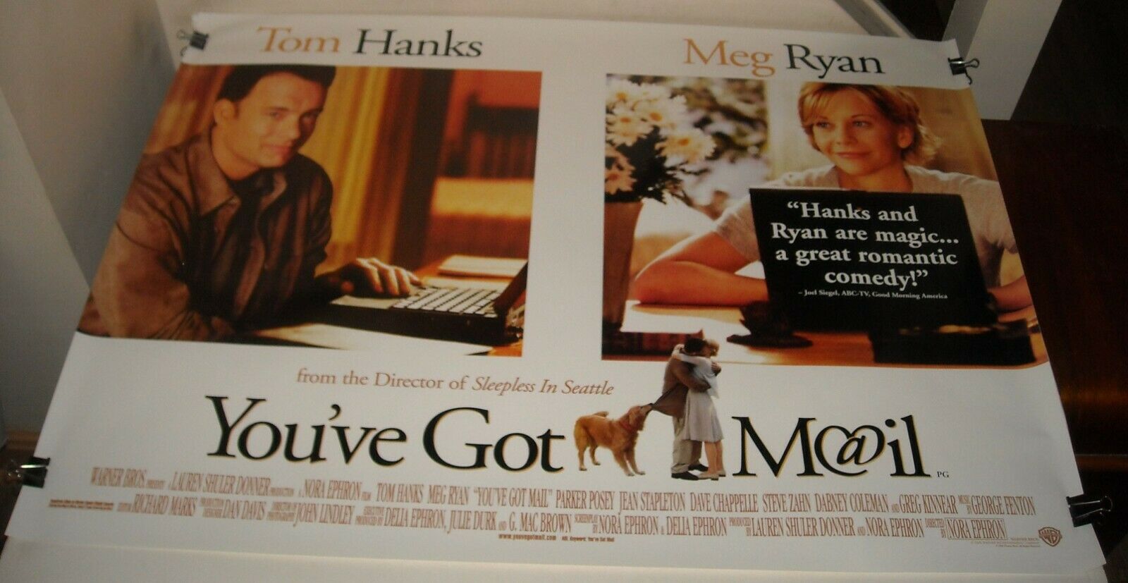 Rolled 1998 You've Got Mail Uk Movie Poster 30 X 40 Tom Hanks Meg Ryan Romance